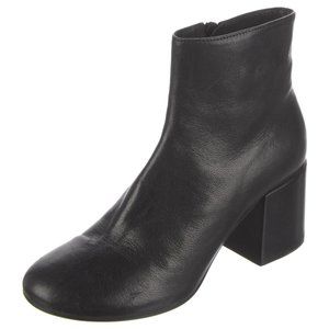Maison Margiela MM6 ankle leather black block heel boots NEW 37 7 6.5